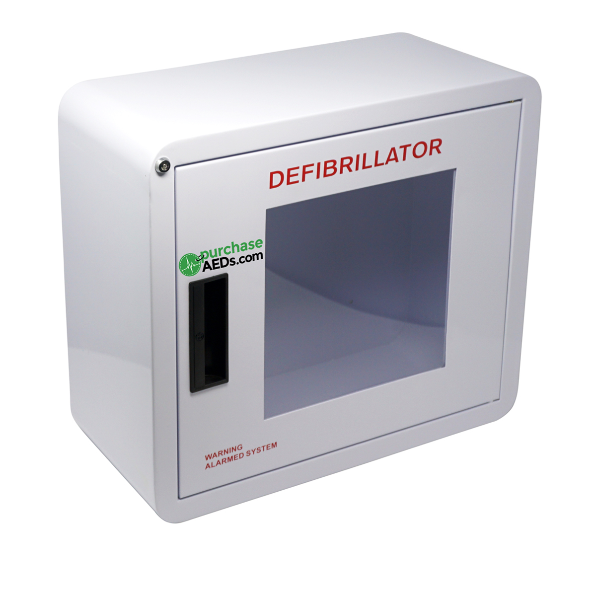 Large Deluxe Alarmed AED Cabinet PurchaseAEDs.com Secondary Angled View