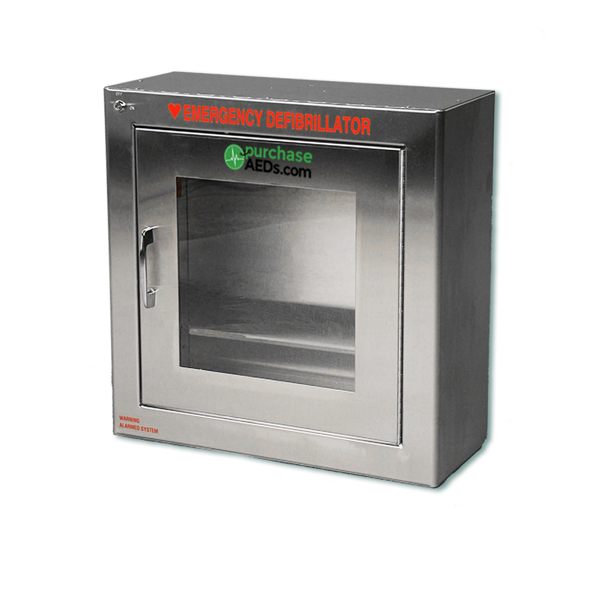 Stainless Steel Deluxe Alarmed AED Cabinet PurchaseAEDs.com 